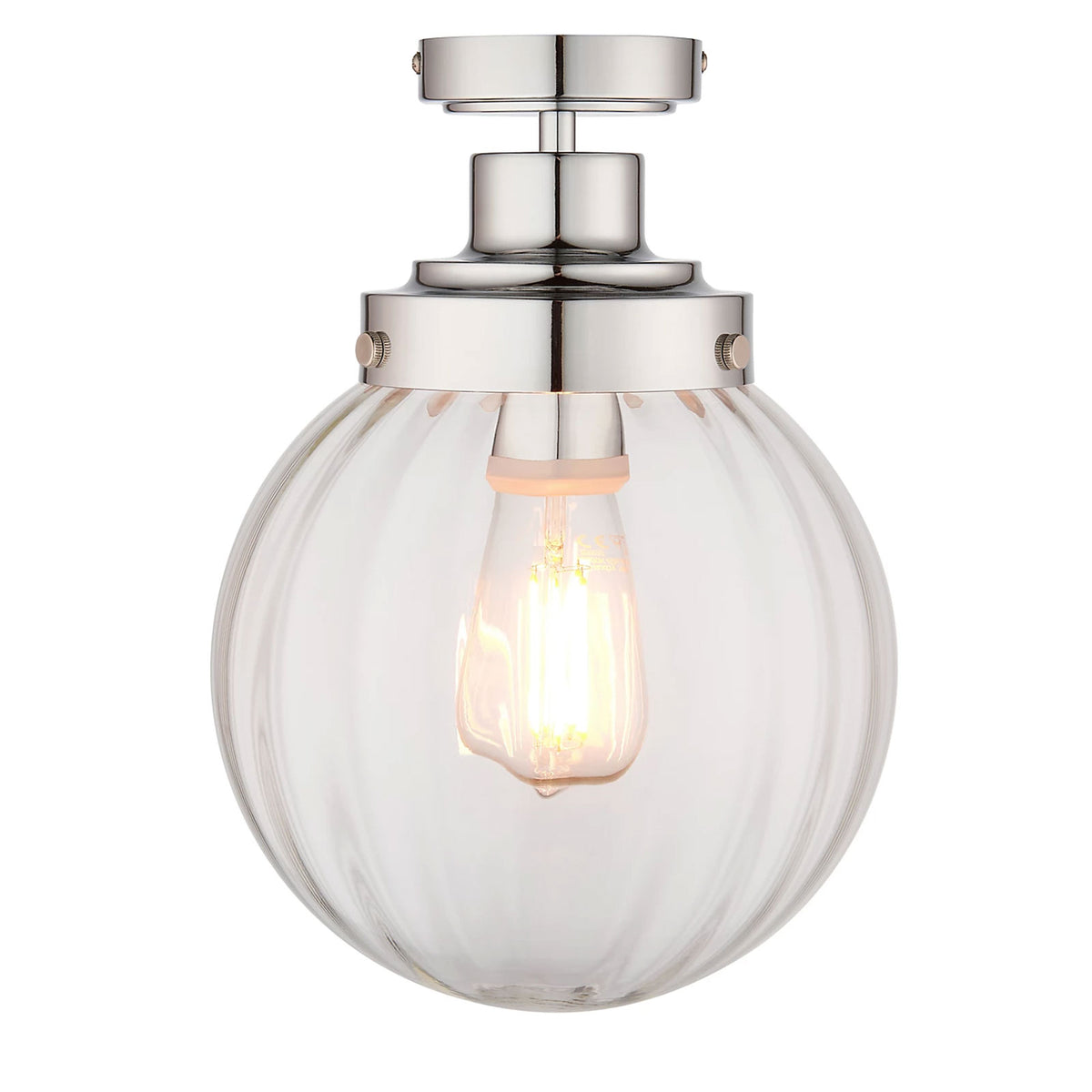 Harbour Studio Regan LED Bathroom Ceiling Light Chrome Glass IP44 - Image 3