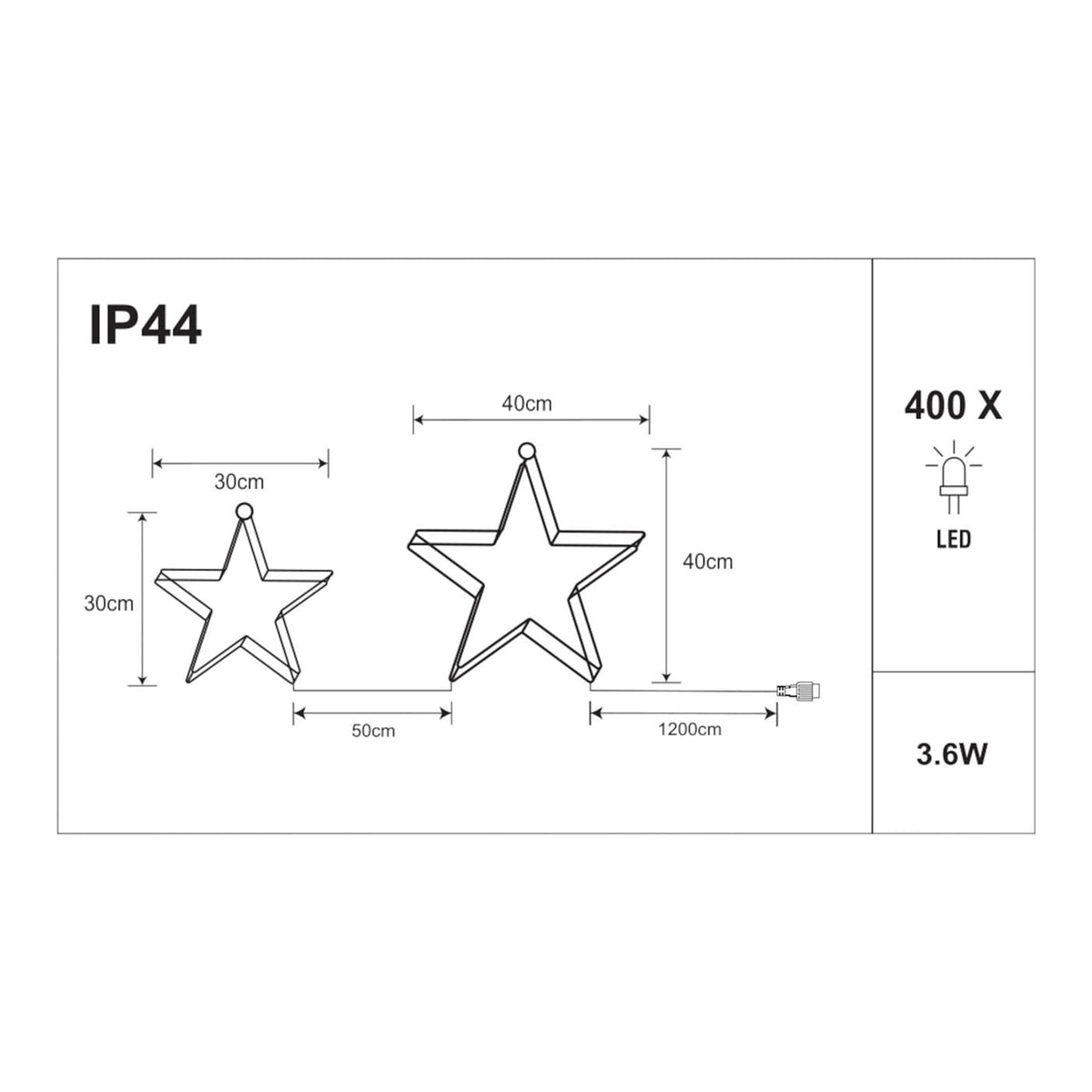 535 LED Stars Christmas Silhouette Ice And Warm White Timer Indoor  Home - Image 2
