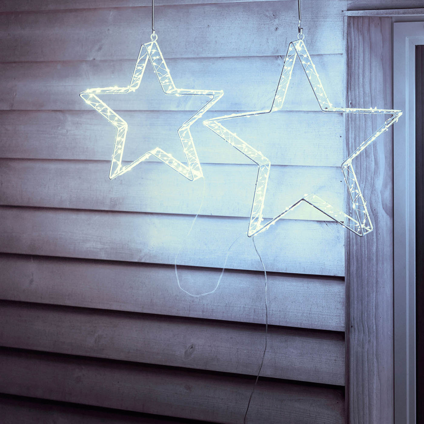 535 LED Stars Christmas Silhouette Ice And Warm White Timer Indoor  Home - Image 3