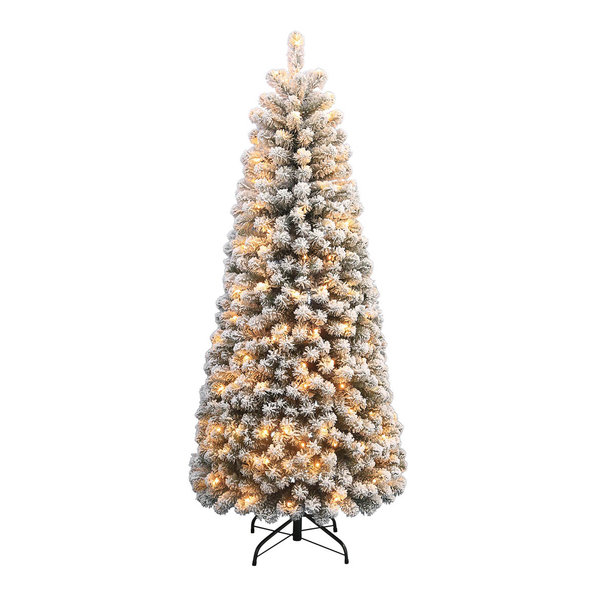 Christmas Tree 6ft Green Artificial LED Pre-lit Warm White Snow Flocked Effect - Image 4