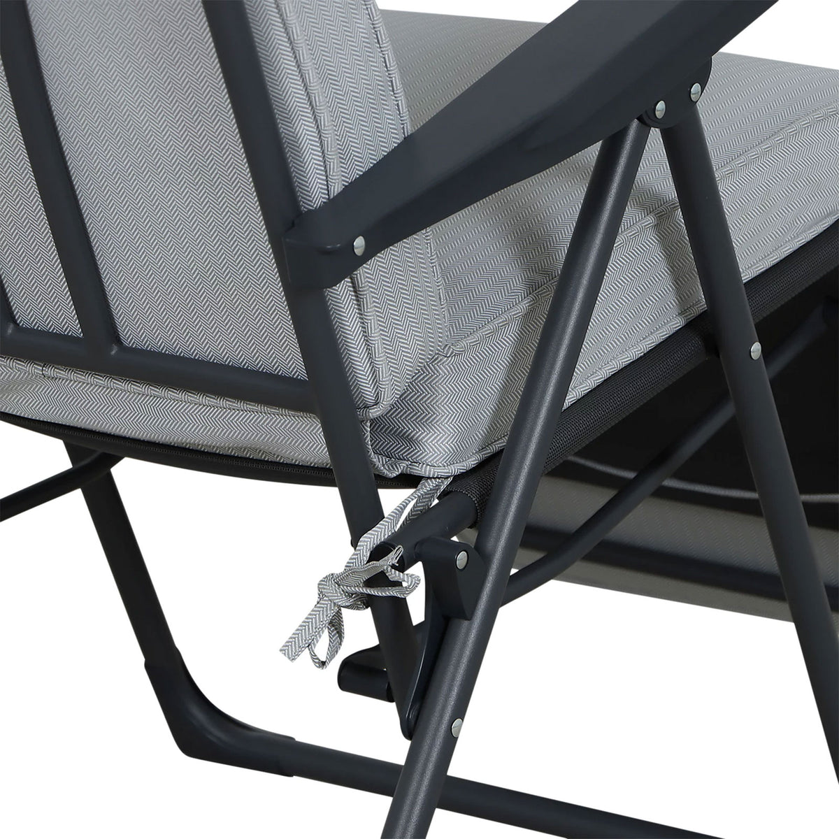 Casima Grey Metal Recliner Outdoor Garden Lounge Chair Sun Lounger Folding - Image 6