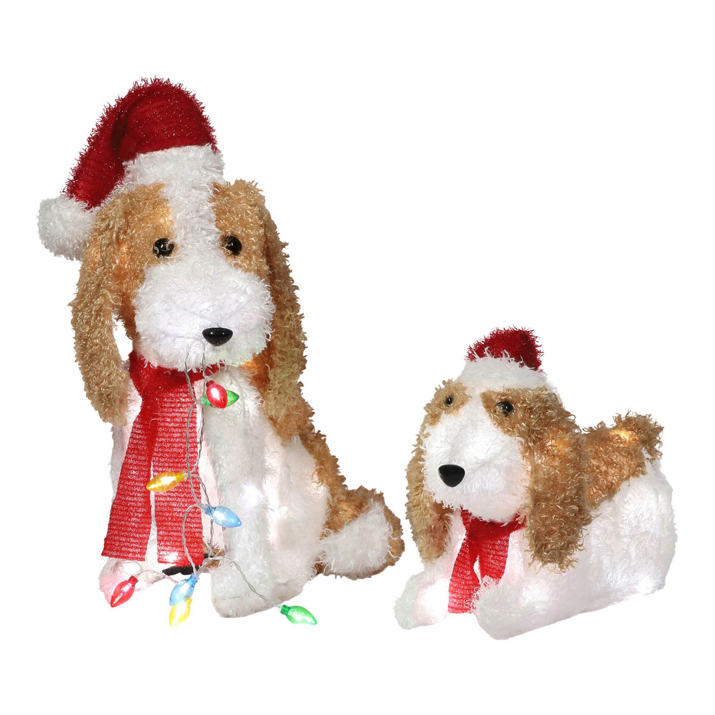 Christmas Dogs Silhouette LED Freestanding Ice White Indoor Outdoor (H) 500mm - Image 1