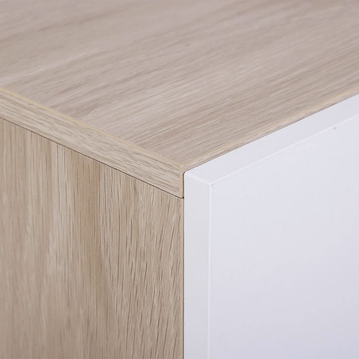 Hadwell 3 Drawer Chest White Natural Oak Effect Bedroom Storage Unit - Image 6