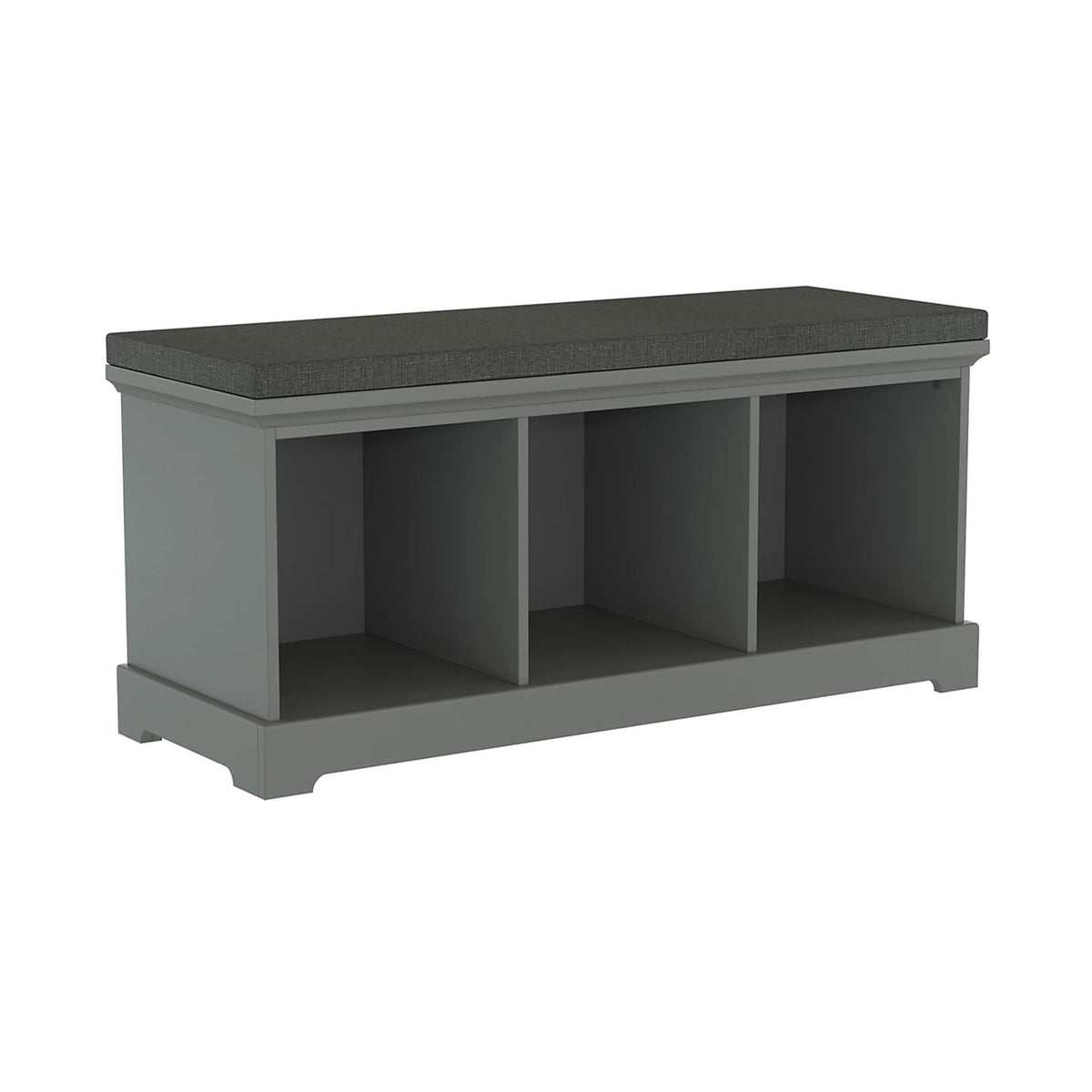 Grey 3 Pair Shoe Cabinet Bevelled Mirror Door Hallway Storage Cupboard - Image 1