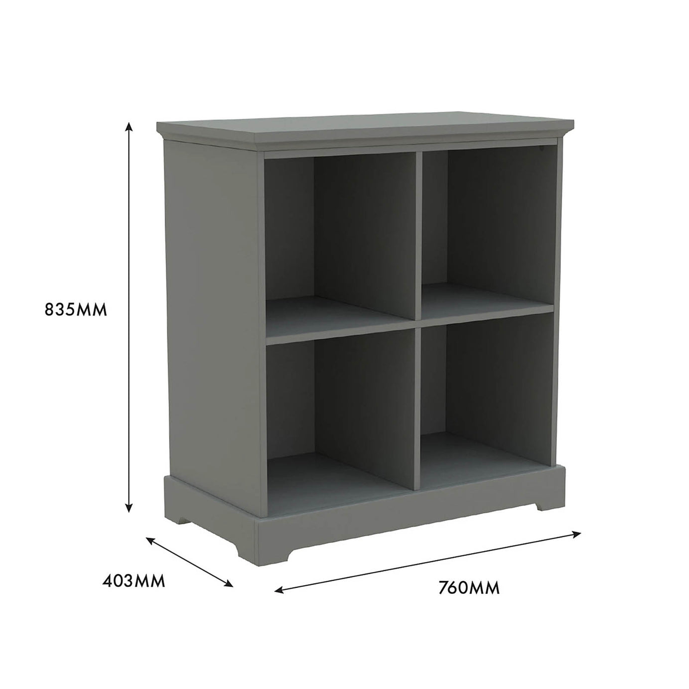 Grey Cube Shelving Unit 4 Shelf Freestanding Storage Bookcase - Image 7
