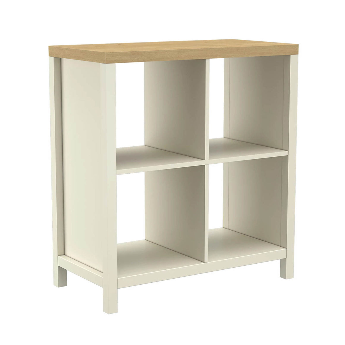 Oak Effect Cube Shelving Unit 4 Shelf Freestanding Storage Unit - Image 1