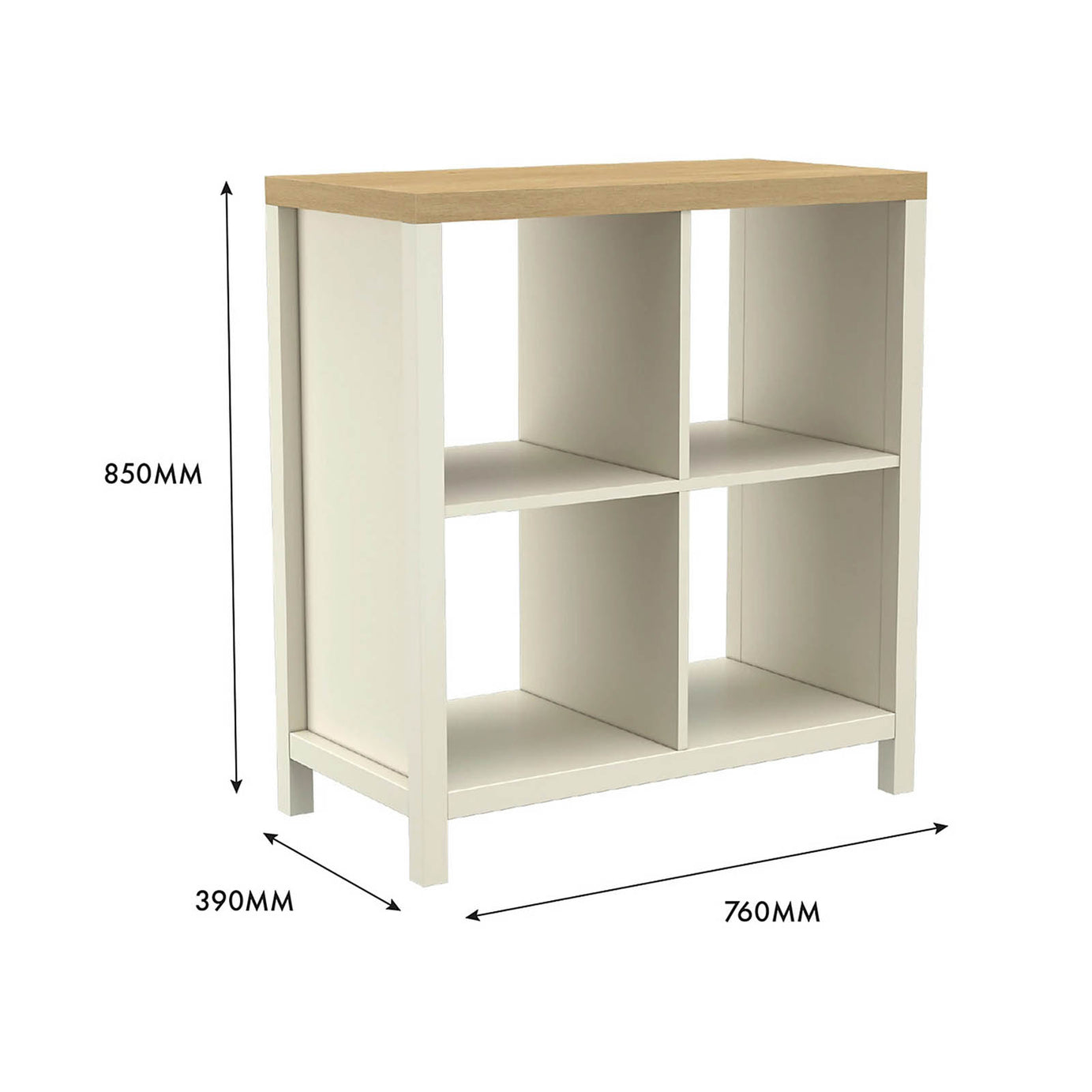 Oak Effect Cube Shelving Unit 4 Shelf Freestanding Storage Unit - Image 7