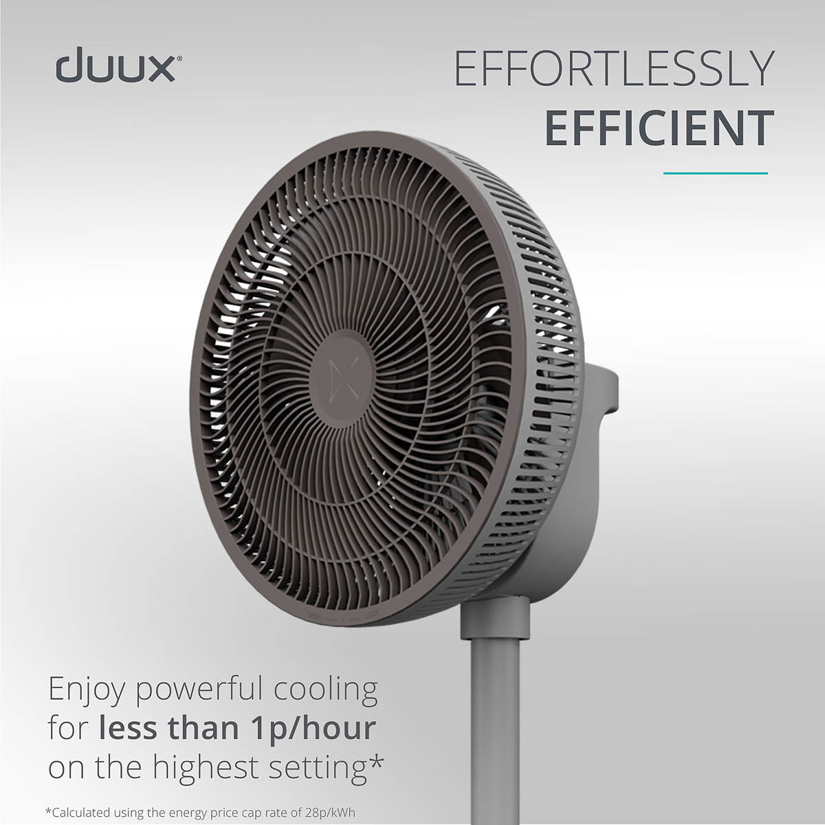Duux Pedestal Fan Whisper 2 Quiet Mark Grey Oscillating Tilt 12" Remote Control - Image 9