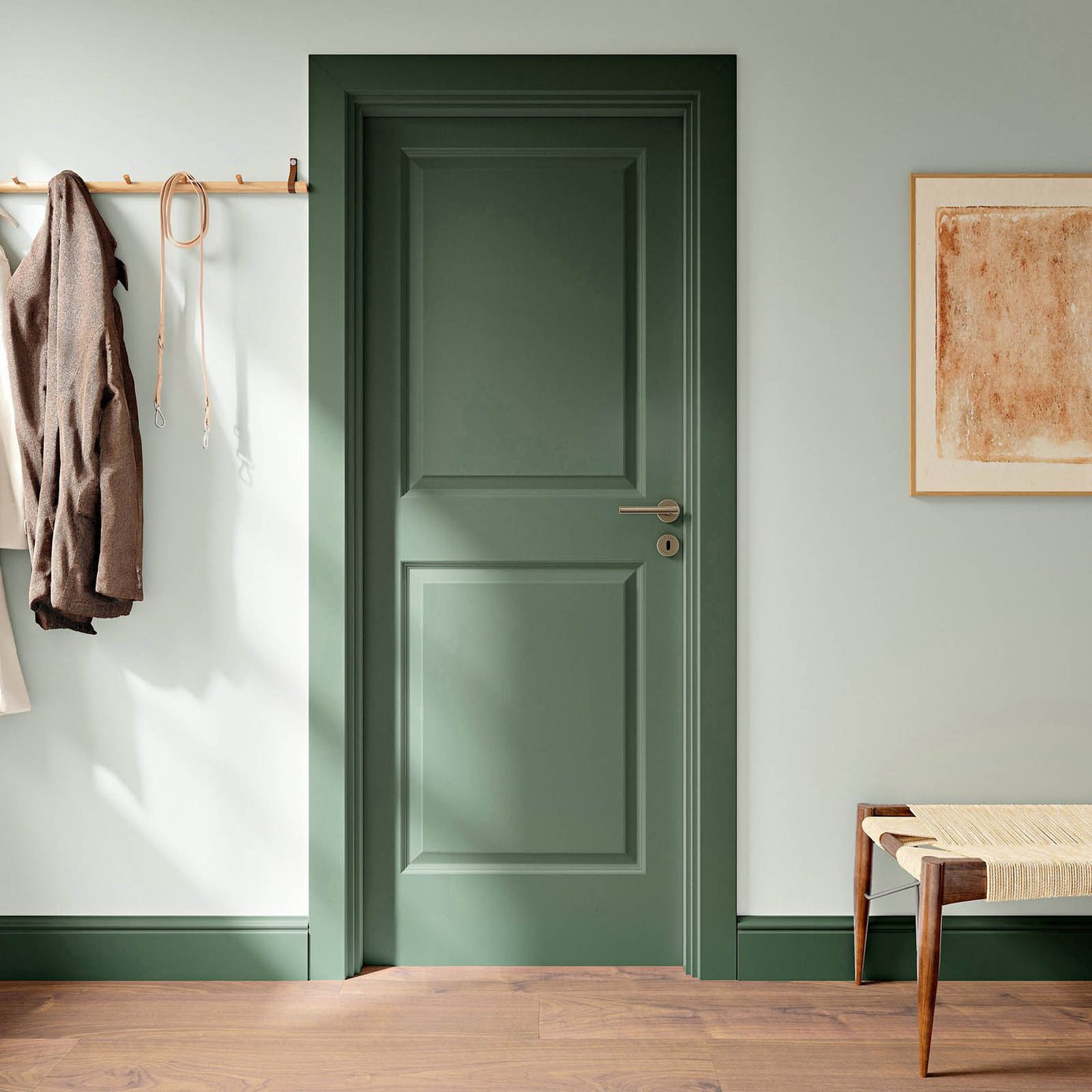 Asker Brushed Antique brass effect Straight Lever on rose Door handle (L)124.5mm, Pack of 3 - Image 4