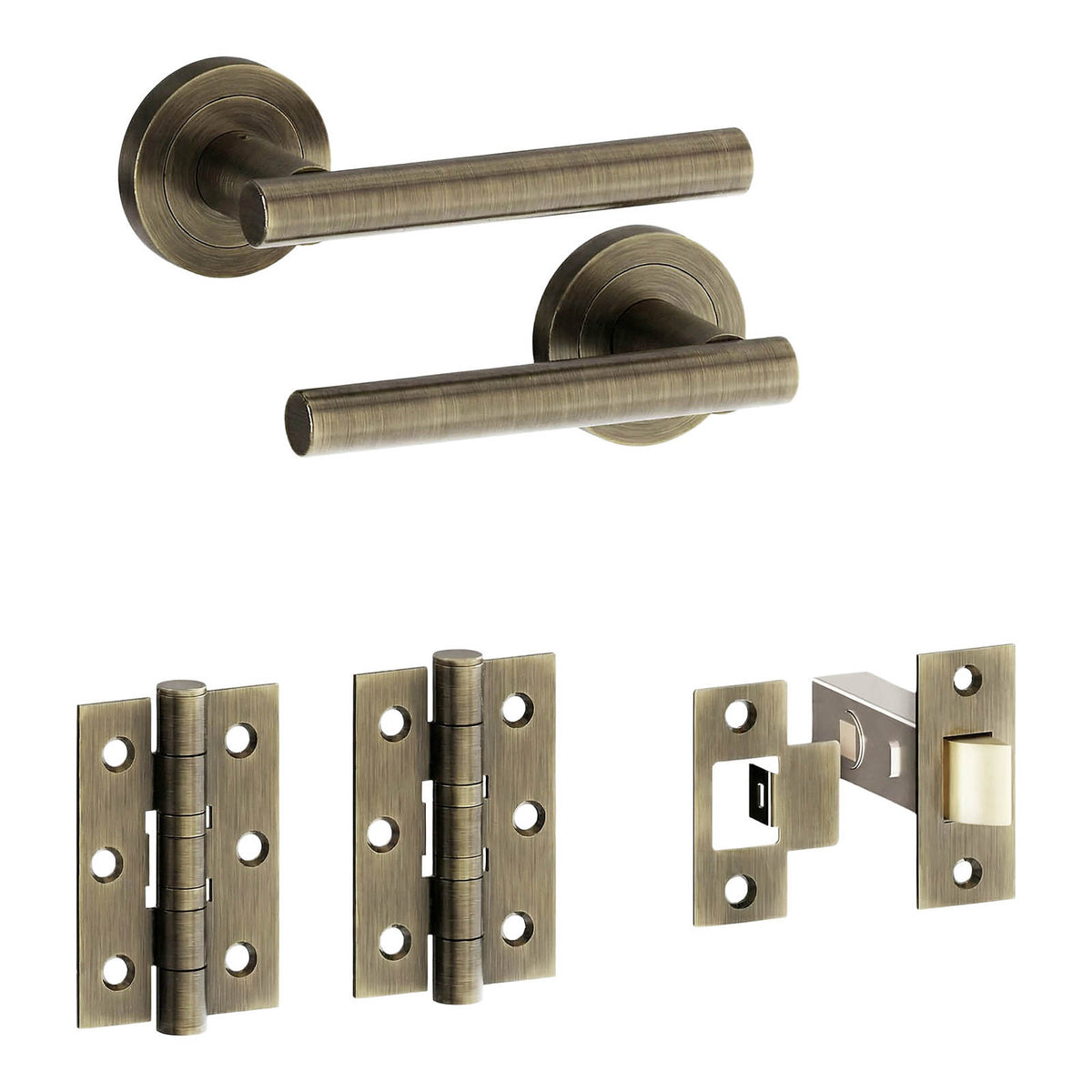 Asker Brushed Antique brass effect Straight Lever on rose Door handle (L)124.5mm, Pack of 3 - Image 9