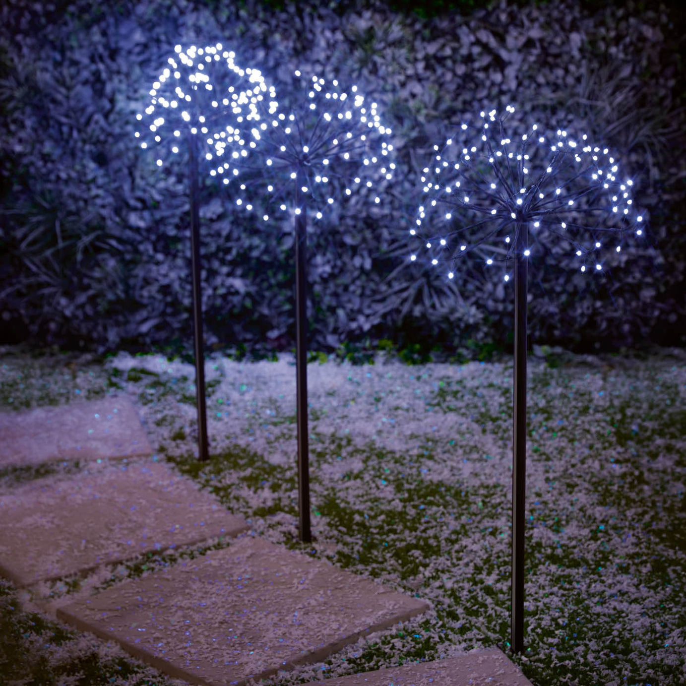Garden LED Stake Light Indoor Outdoor White Round (H)100 x (D)50cm Pack of 3 - Image 3
