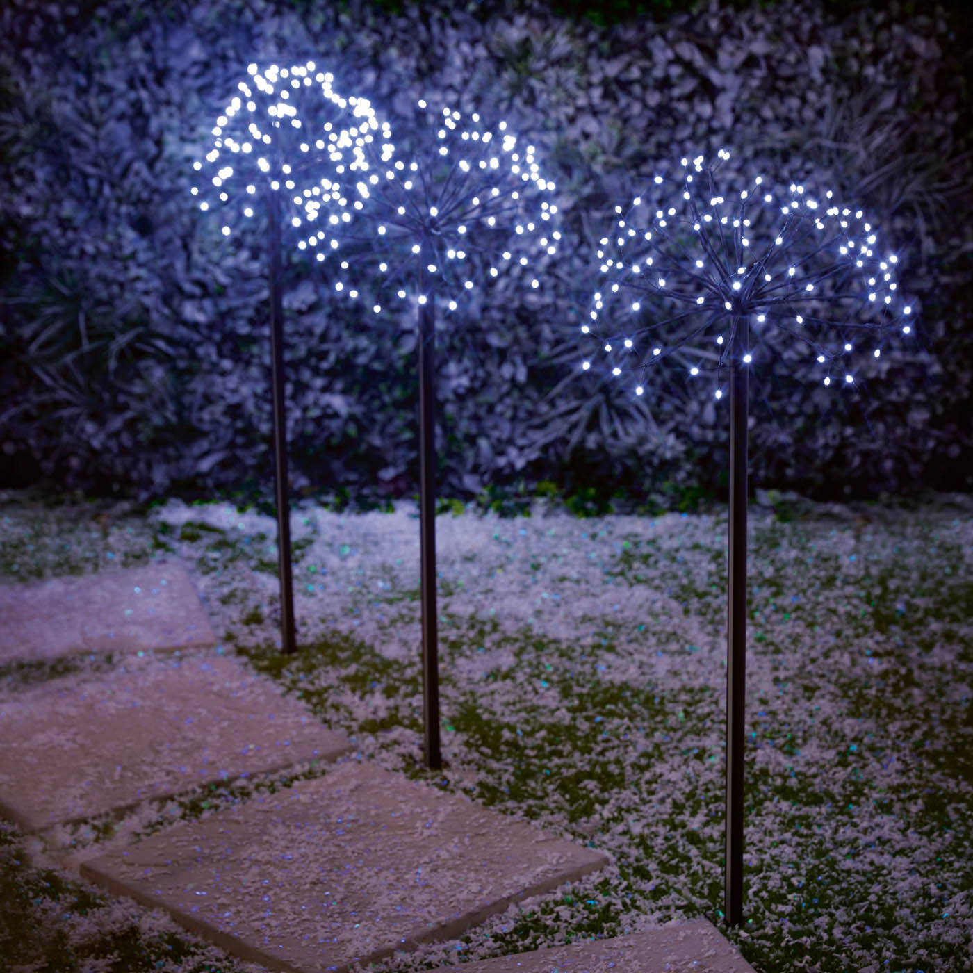 Garden LED Stake Light Indoor Outdoor White Round (H)100 x (D)50cm Pack of 3 - Image 3