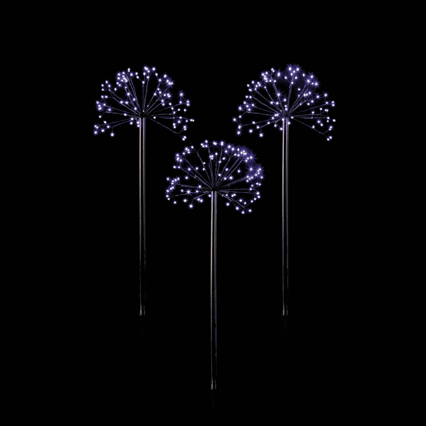 Garden LED Stake Light Indoor Outdoor White Round (H)100 x (D)50cm Pack of 3 - Image 2