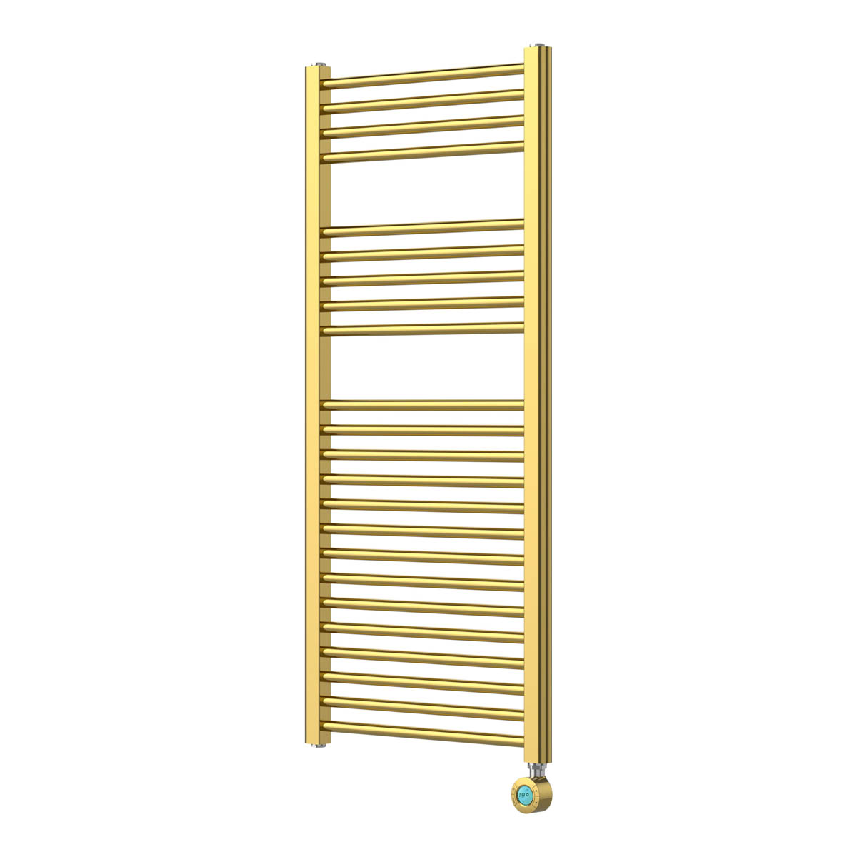 Flomasta Towel Rail Radiator Electric Brass Flat Bathroom Warmer (H)110x(W)50cm - Image 1