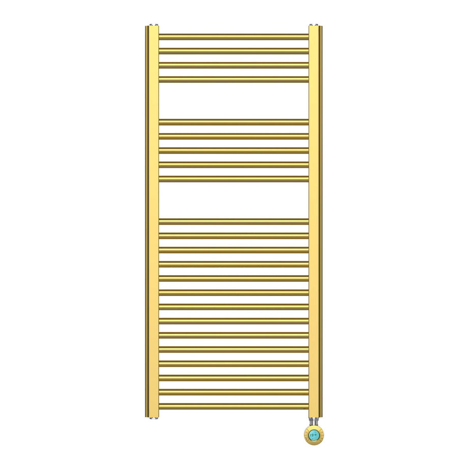 Flomasta Electric Towel Rail Radiator Brass Flat Bathroom Warmer (H)110x(W)50cm - Image 2