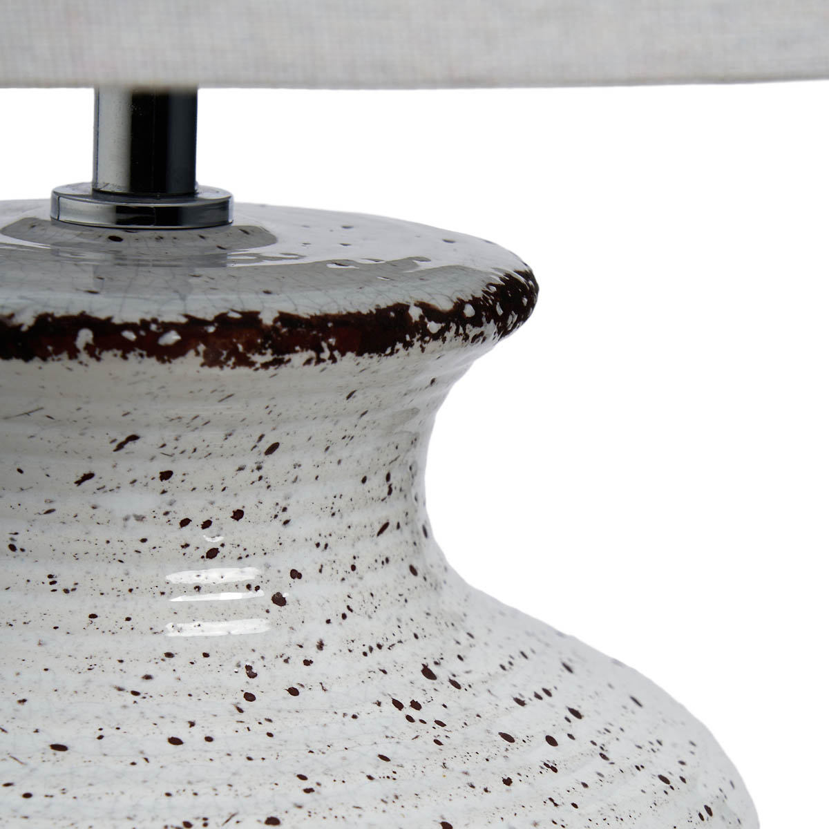 Inlight Table Lamp Capan Crackled Round Natural Distressed Effect Drum Shade - Image 9
