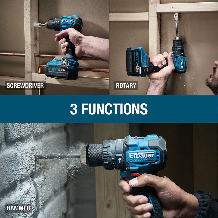 Erbauer Combi Drill ERI1092COM Cordless Compact 18V Li-Ion EXT Keep Cool - Image 6