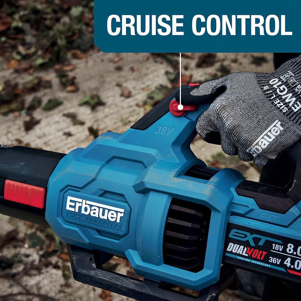 Erbauer Brushless Cordless Blower 36V EXT Bare Tool ERT1028GBL - Image 3