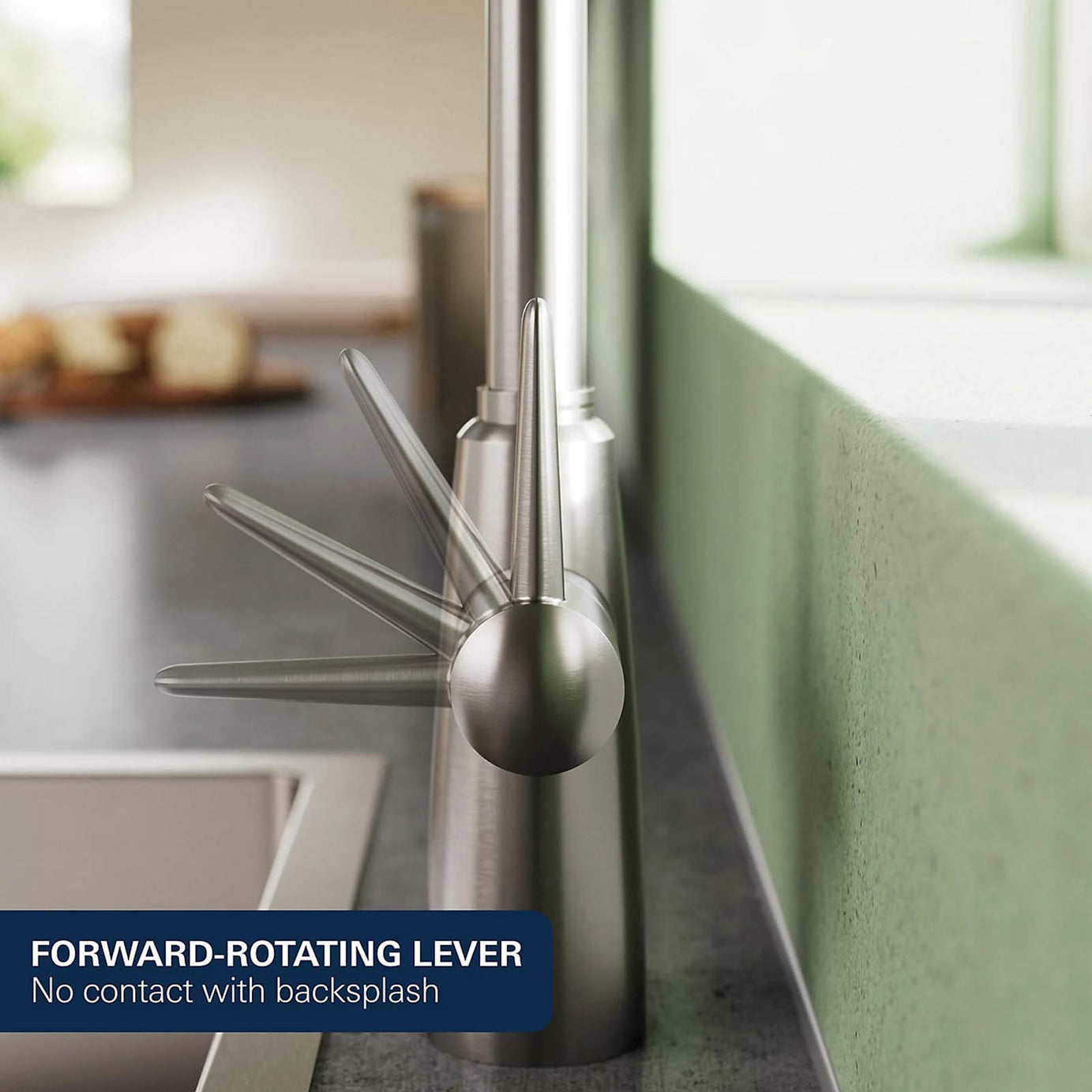 Grohe Ambi Kitchen Tap Dual Lever Mixer Matt Supersteel Finish - Image 6