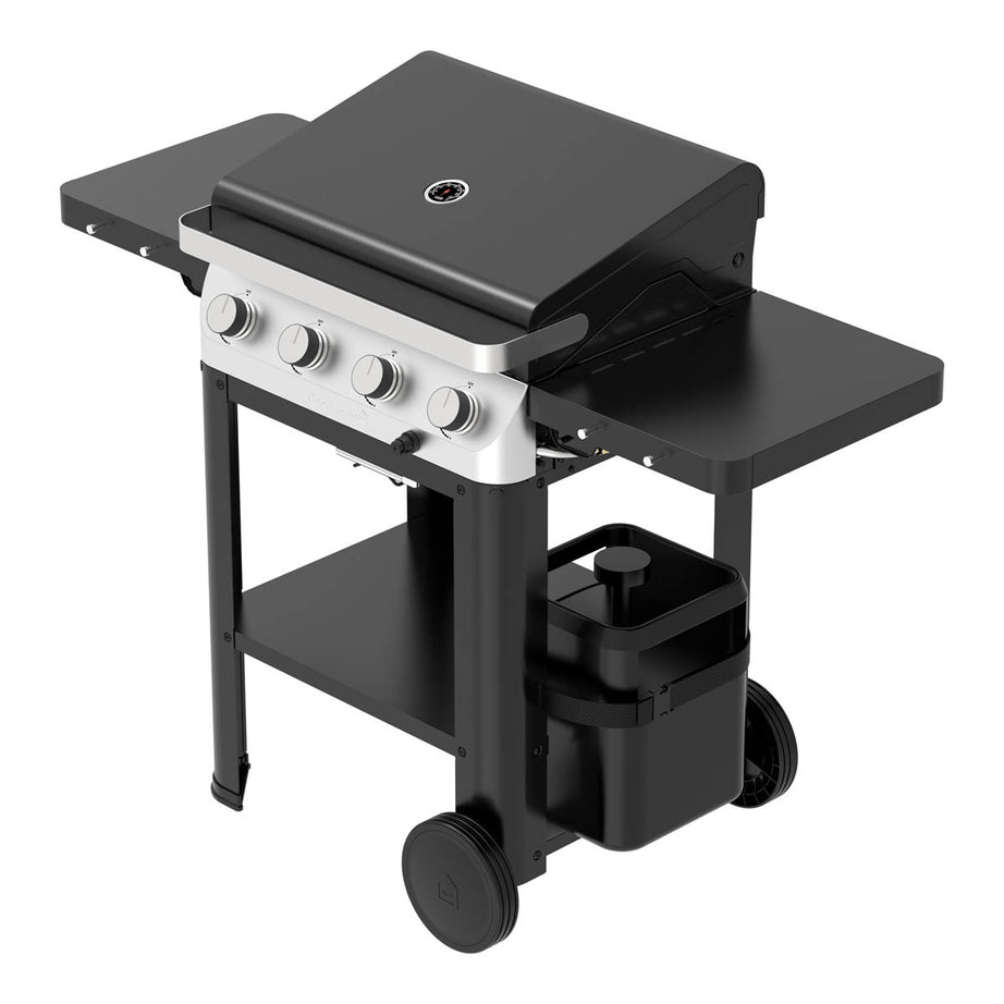 GoodHome Powell Black 4 burner Gas BBQ - Image 1