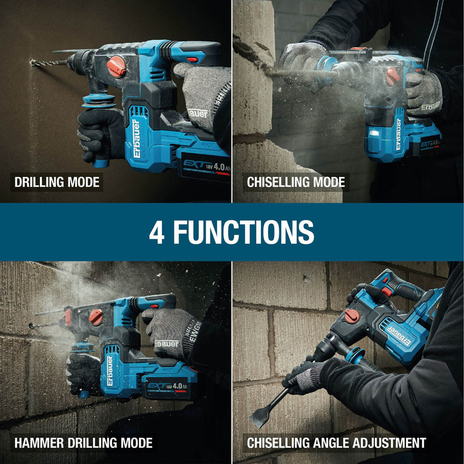 Erbauer 18V EXT Keep Cool Brushless V2 Cordless SDS+ drill (Bare Tool) - ERI1078SDS - Image 5