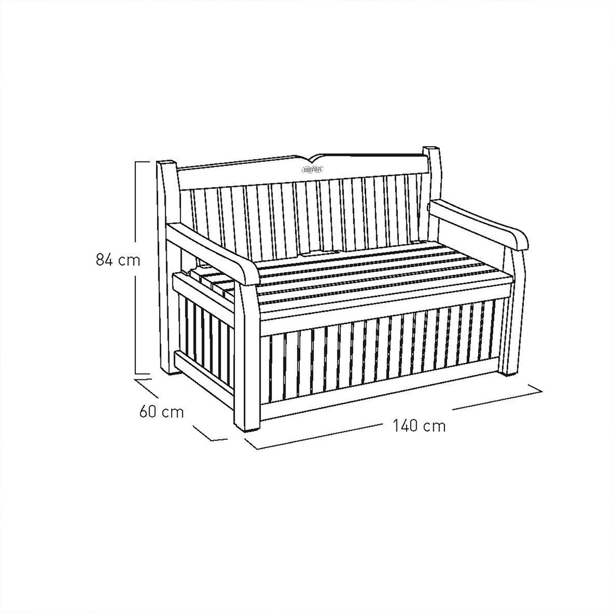Keter Eden Garden Storage Bench Green Outdoor Seat Box Patio 265L Storage - Image 5