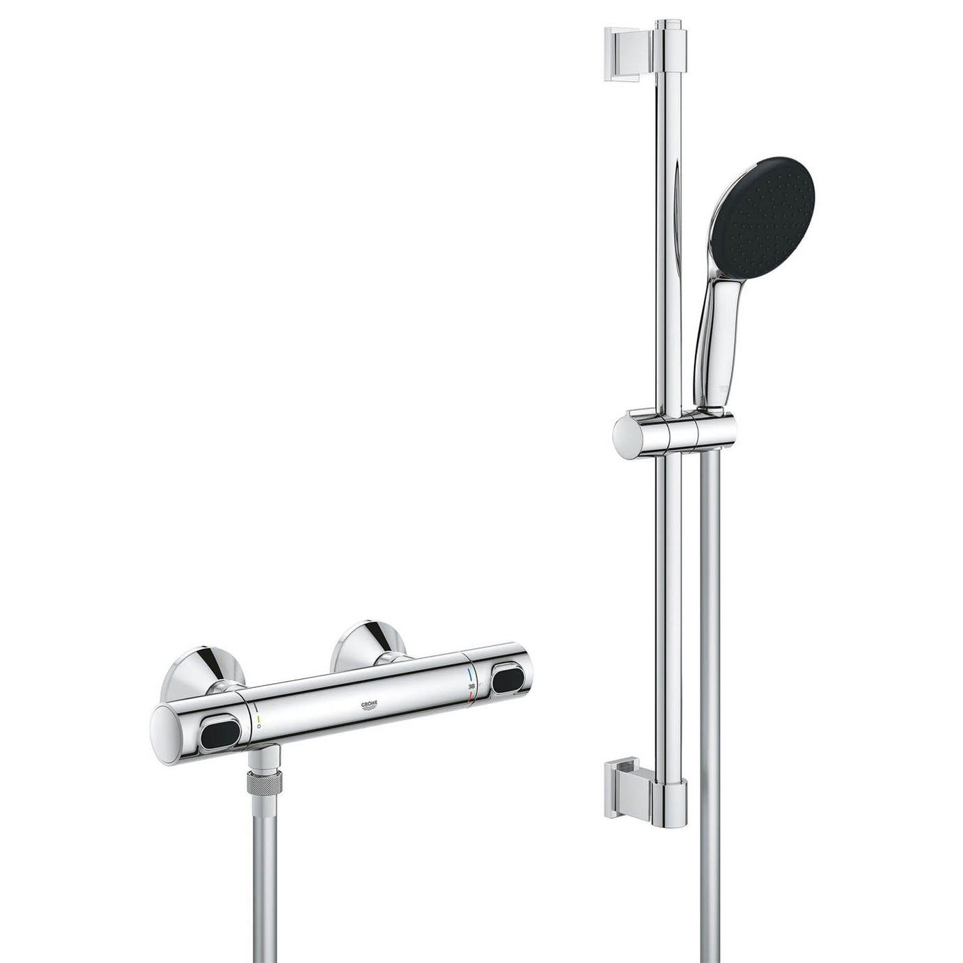 Grohe Precision Mixer Shower kit Flow 600 Chrome Wall-mounted Thermostatic - Image 1