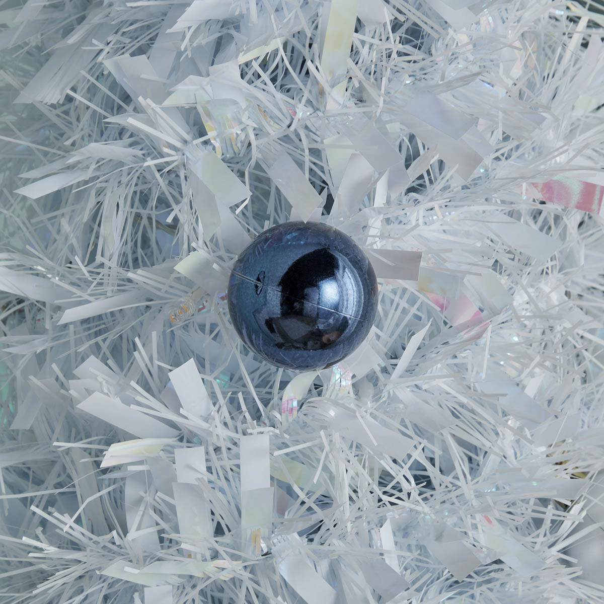 Christmas Tree 6ft White Slim Artificial LED Pre Lit 40 Warm White Timer Baubles - Image 9