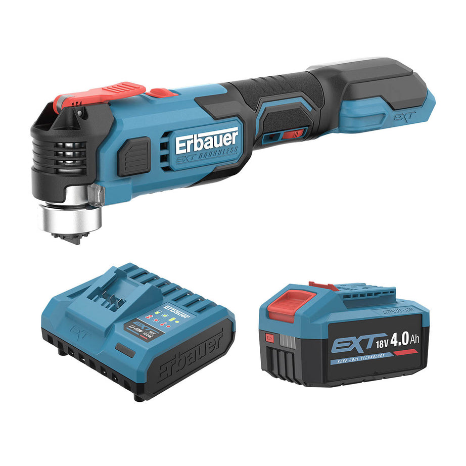 Erbauer Multi Tool Cordless 18V 4Ah Li-ion ERI1080MLT Brushless Soft Grip - Image 1