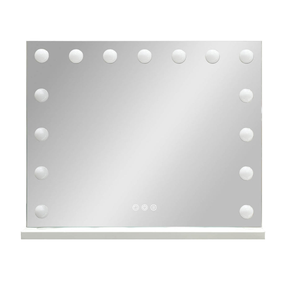 LED Hollywood Cosmetic Mirror White Rectangular Freestanding (H)46x(W)58cm - Image 4