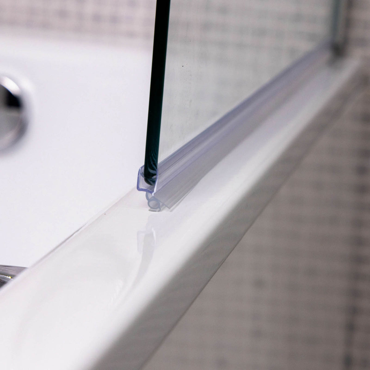 Bath Shower Screen Straight Chrome Tempered Glass Frameless Bathroom W78xH140cm - Image 7