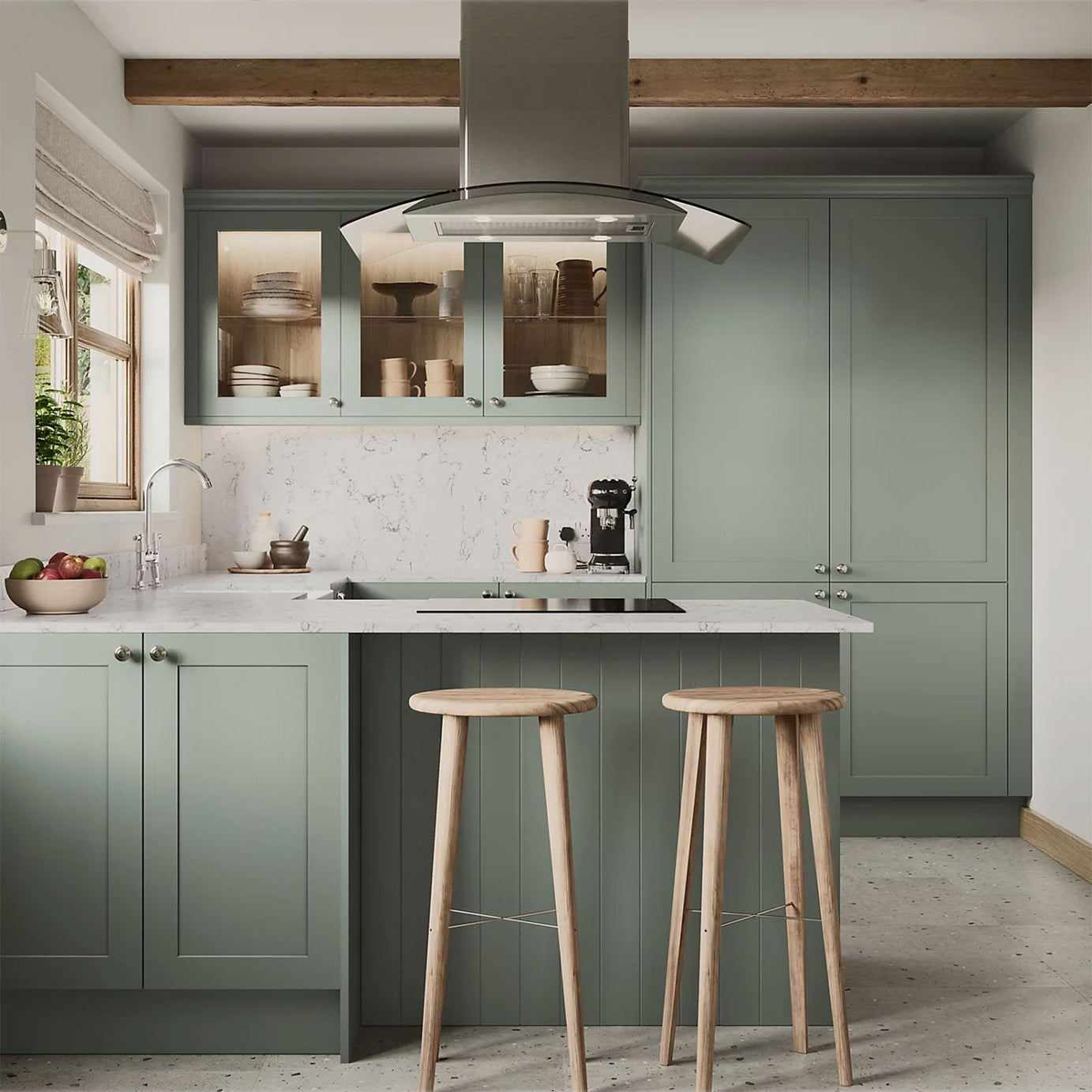 Tydeman Kitchen Unit Matt Reed Green Base End Panel Shaker 900 x 610mm - Image 2