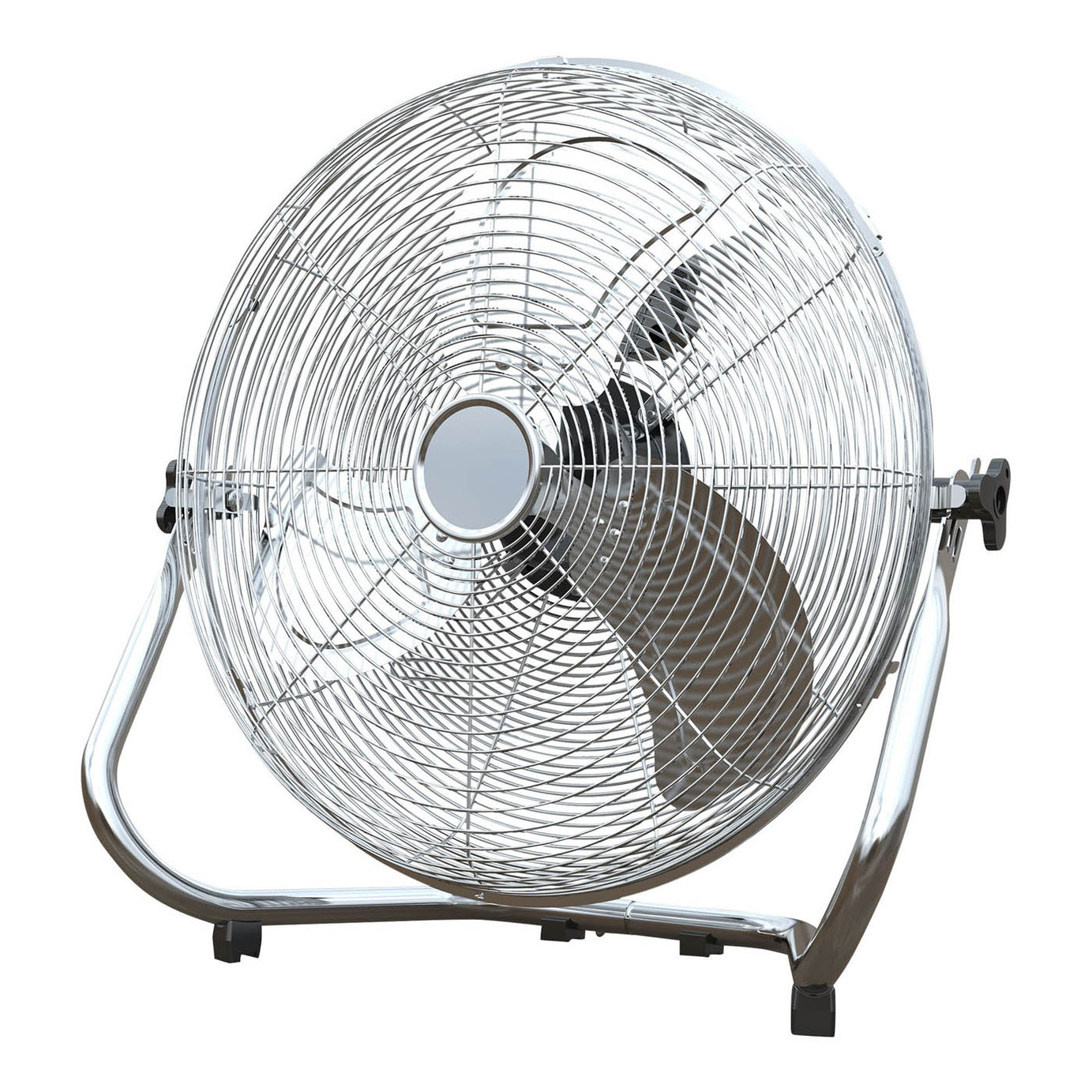 Tilt Industrial Fan 18" Metal Chrome 120W 3-speed 138° Powerful Airflow - Image 1