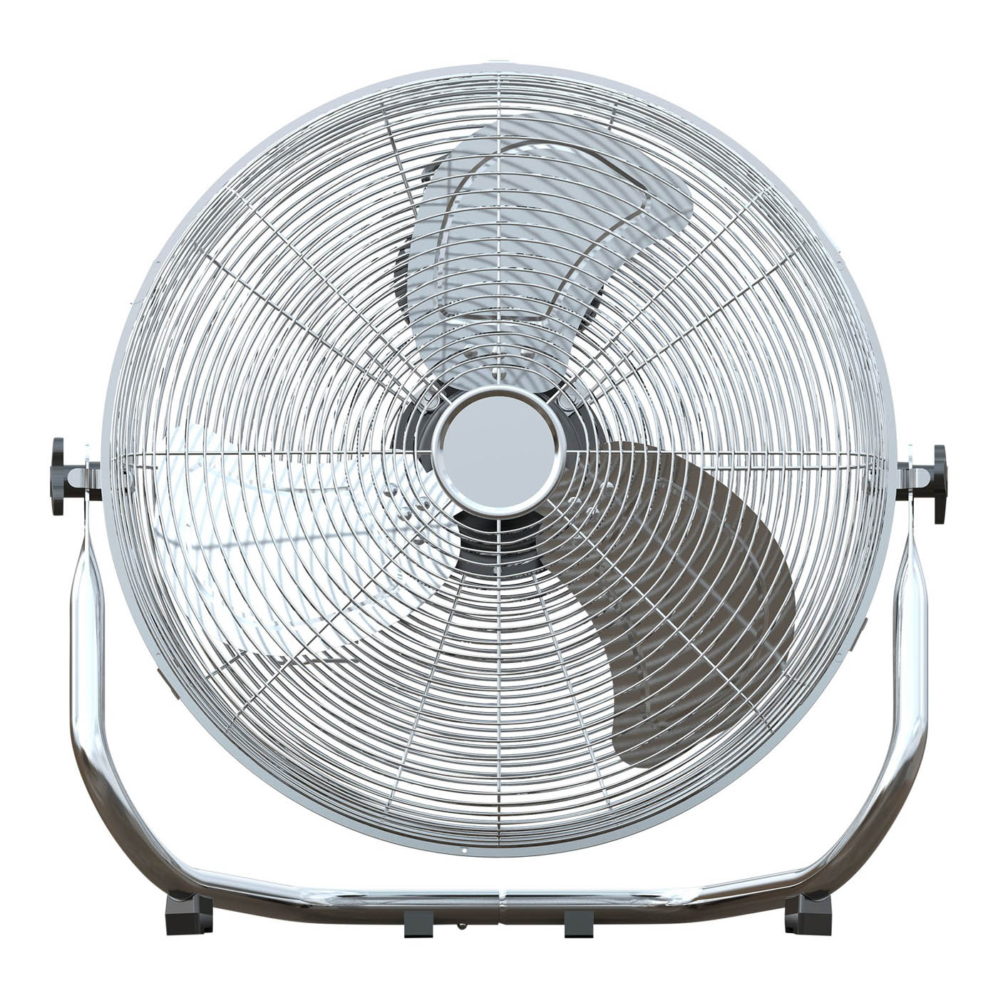 Tilt Industrial Fan 18" Metal Chrome 120W 3-speed 138° Powerful Airflow - Image 4