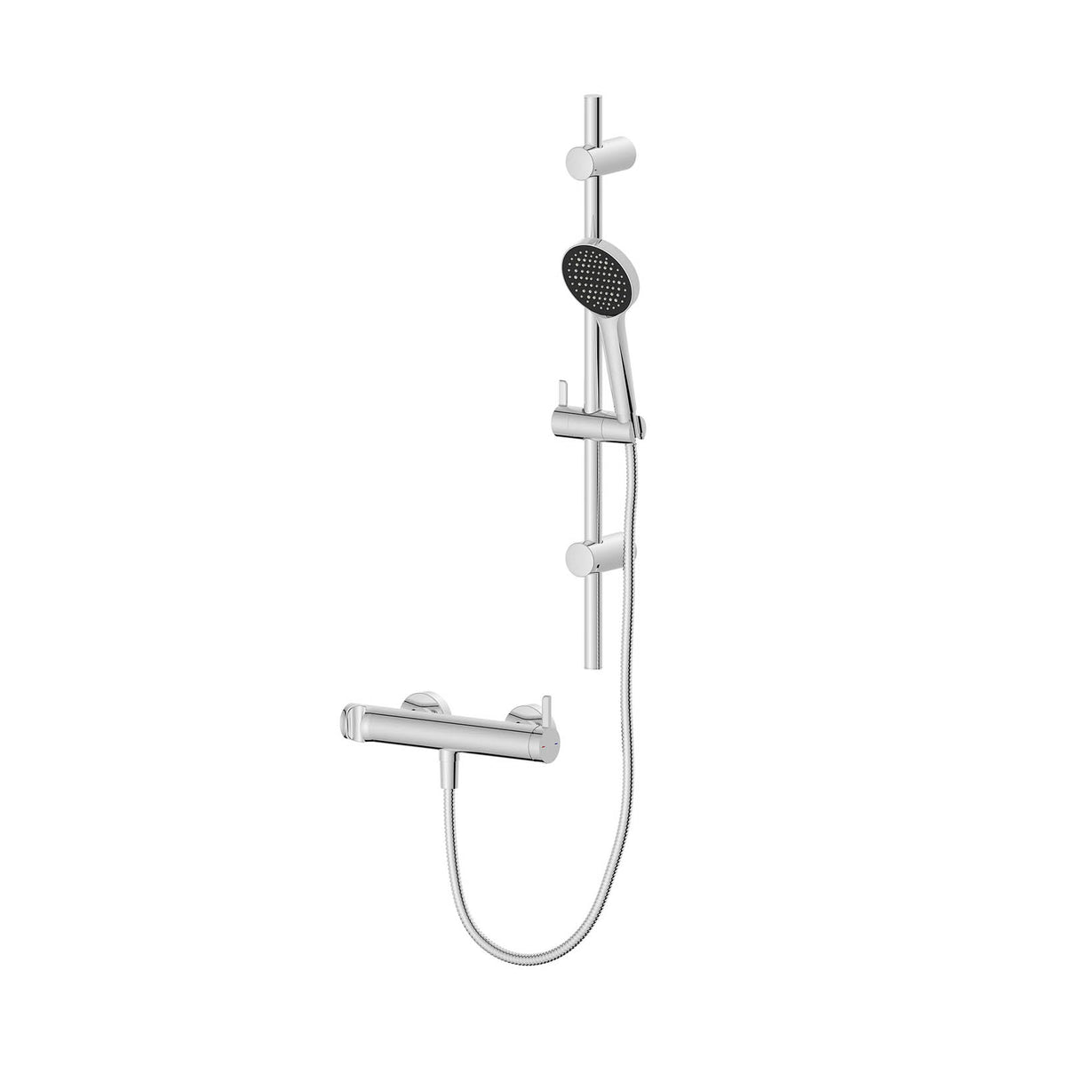Mixer Shower Kit Chrome Lever Round Head Rainfall Wall Mounted Bathroom Modern - Image 1