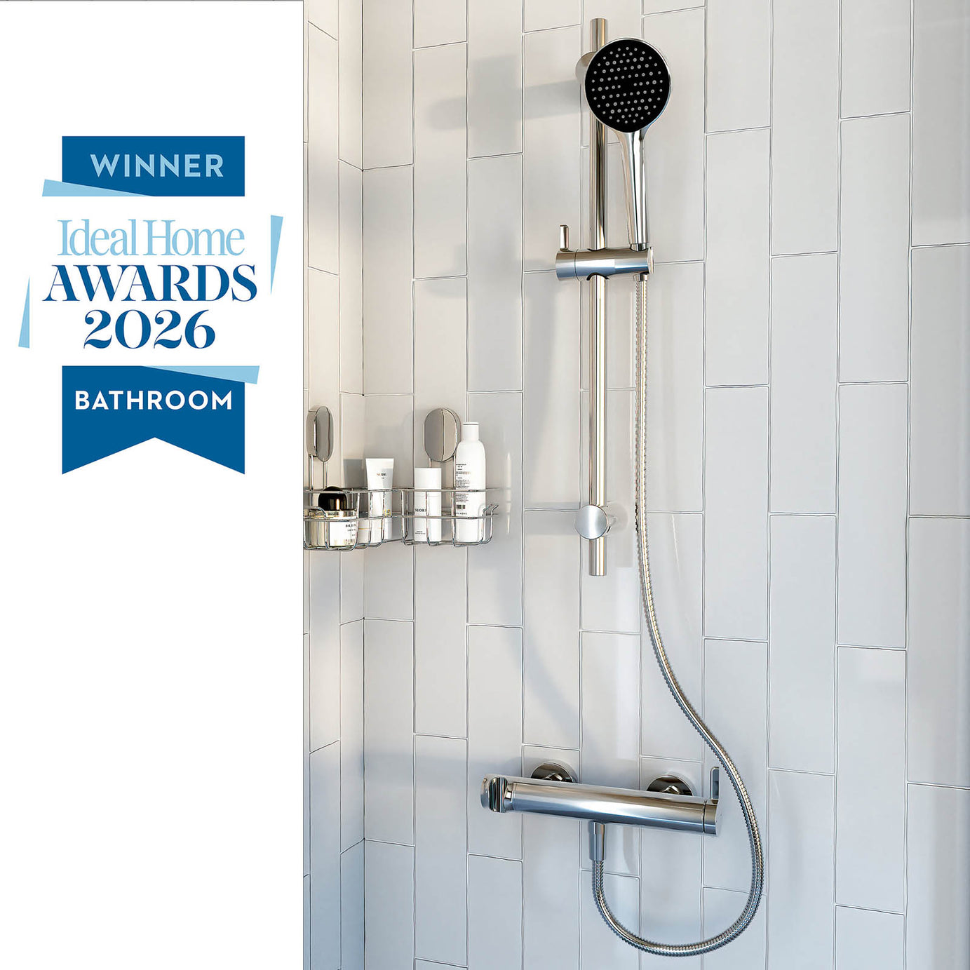 Mixer Shower Kit Chrome Lever Round Head Rainfall Wall Mounted Bathroom Modern - Image 10