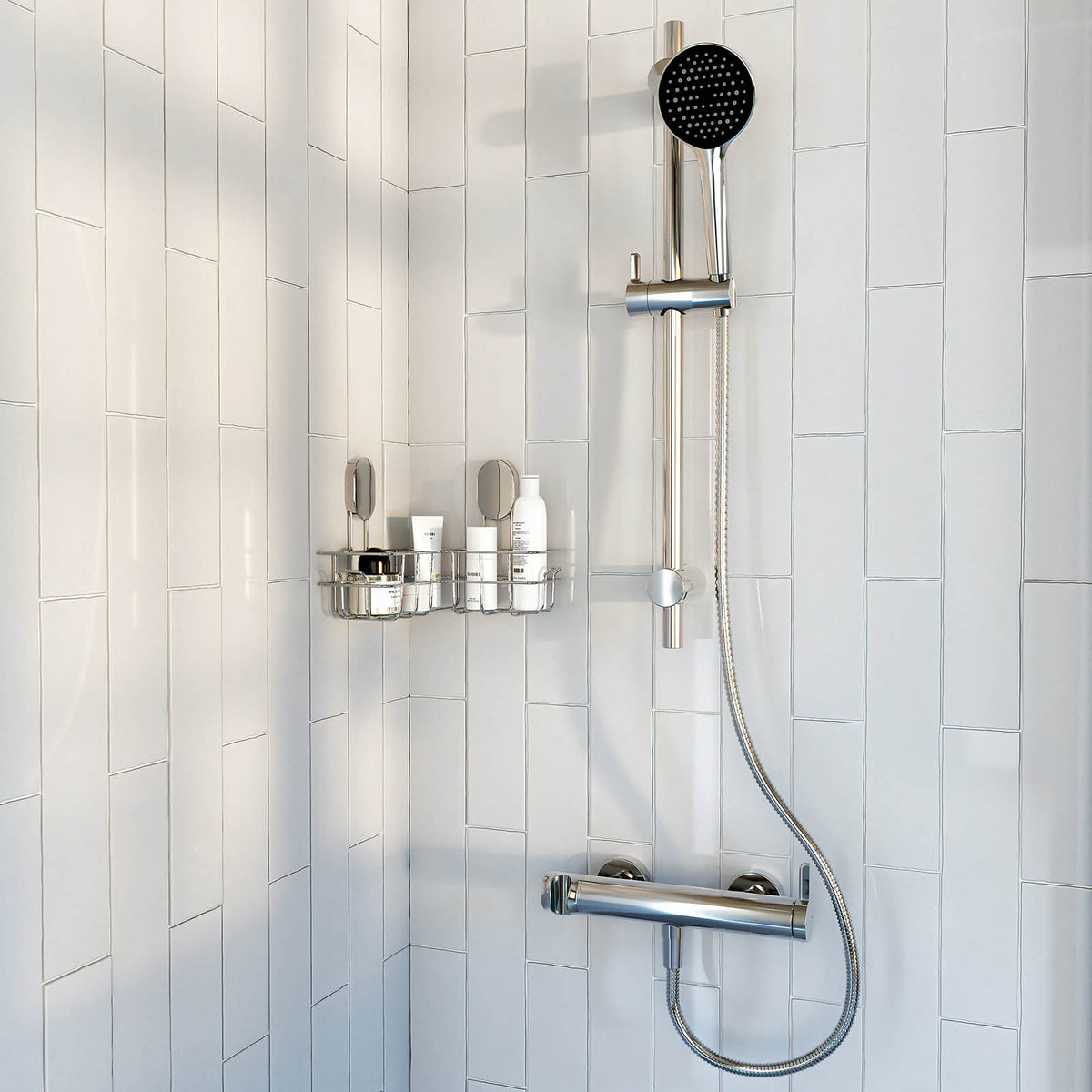 Mixer Shower Kit Chrome Lever Round Head Rainfall Wall Mounted Bathroom Modern - Image 3