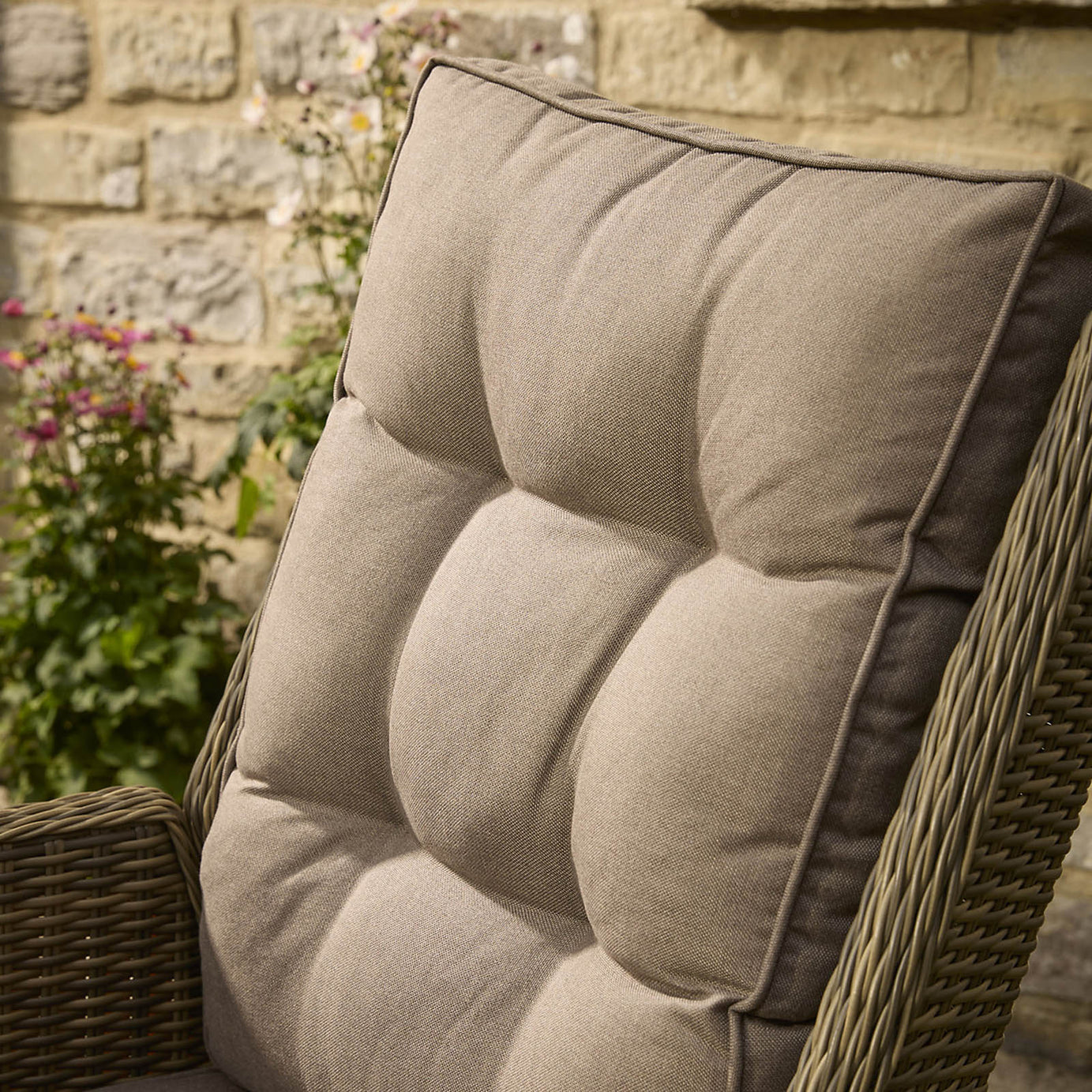 GoodHome Emali 2 Seater Bistro Set Brown Rattan Effect Patio Furniture - Image 3