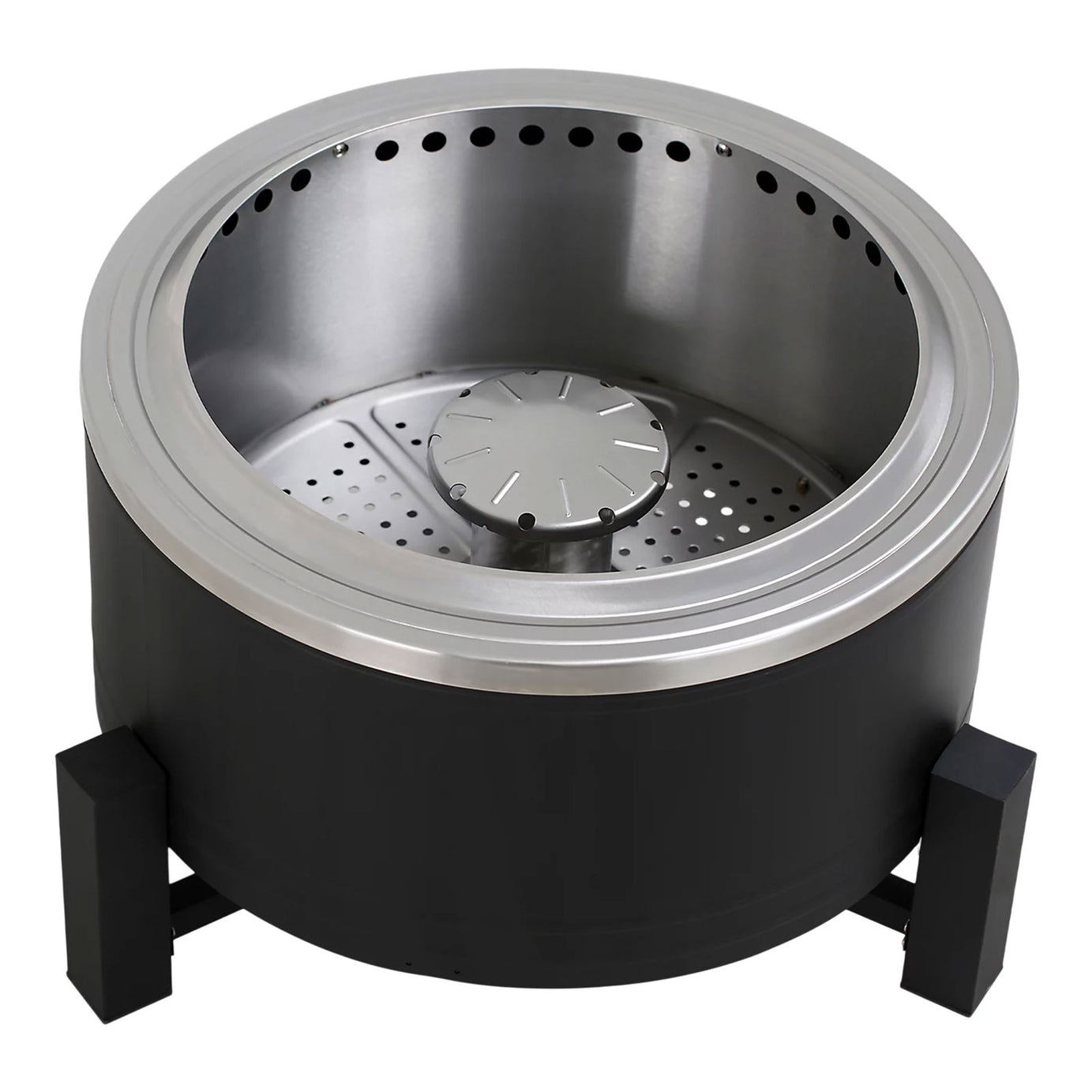 GoodHome Celsian Fire Pit Round Steel Matt Black Low Smoke 56.5cm - Image 2