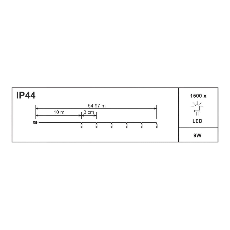 Christmas String Lights 1500 LED Multicolour 8 Functions Indoor Outdoor 44.9m - Image 2