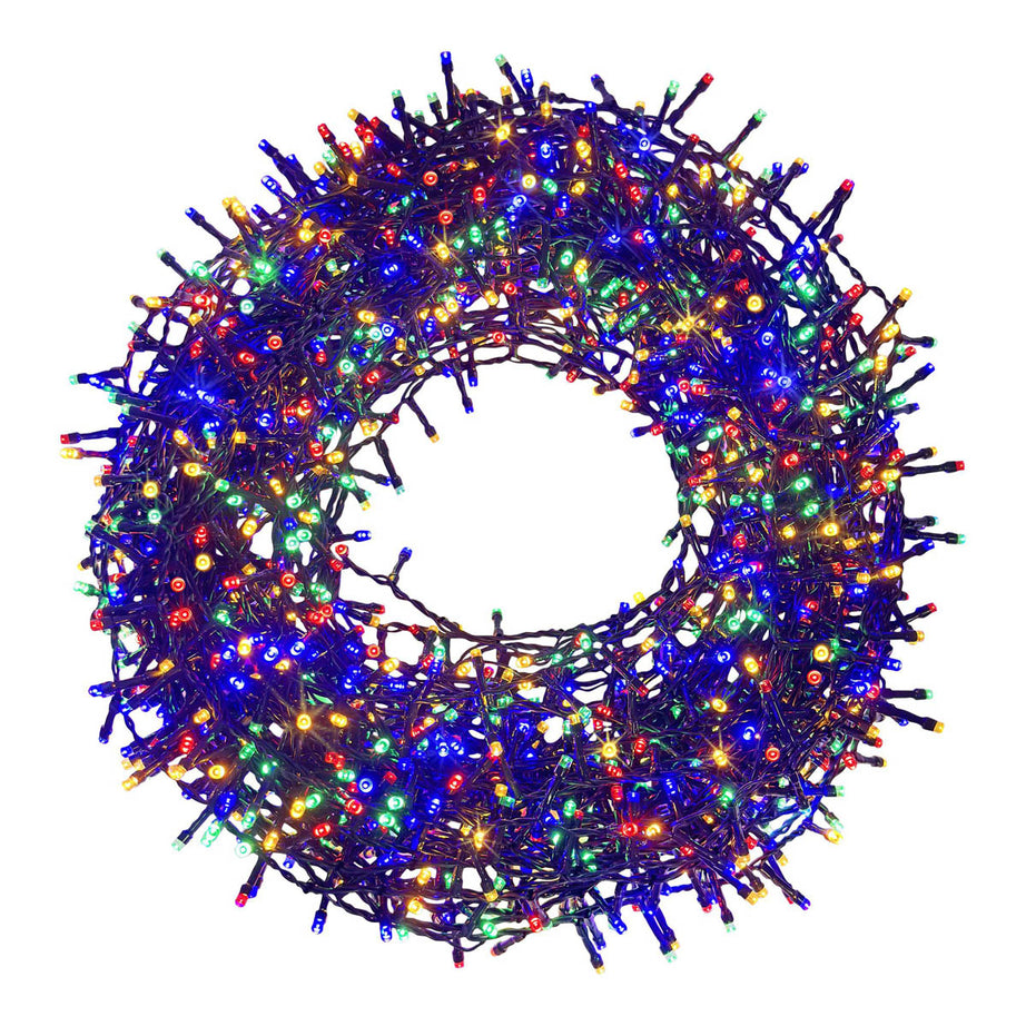 LED Christmas String lights 1500 Multicolour With timer function Green cable 44.9m - Image 1