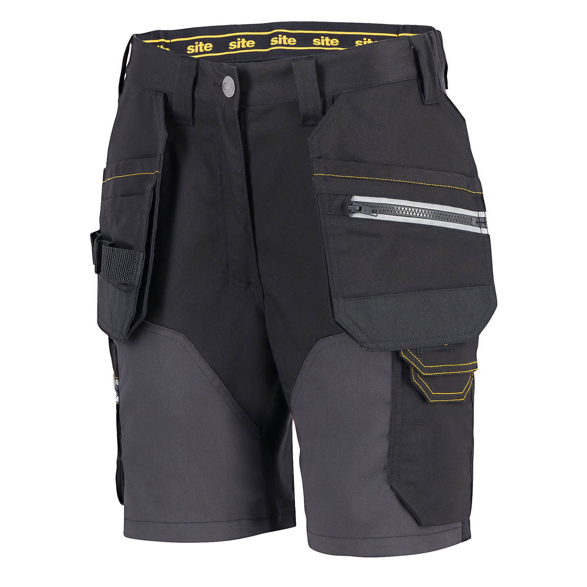 Site Work Shorts Women's Kilani Regular Fit Black Grey Multi Pockets Cargo W32 - Image 1