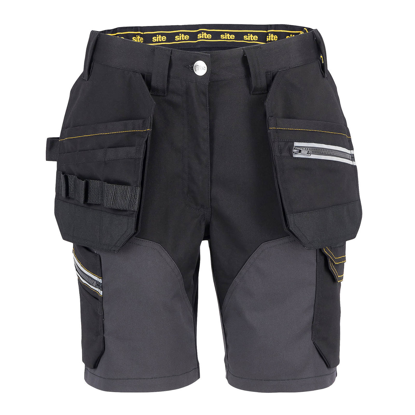 Site Work Shorts Women's Kilani Regular Fit Black Grey Multi Pockets Cargo W32 - Image 2