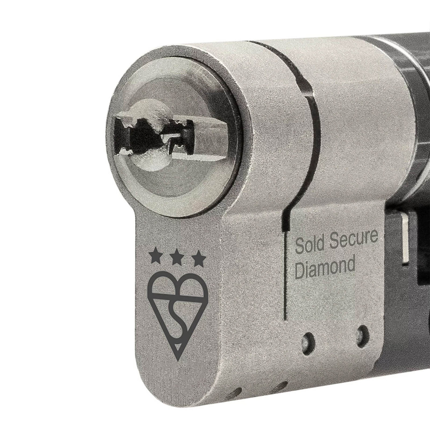 Smith & Locke Euro Cylinder Lock 3 Star Satin Nickel Plated Fire Rated 45/50 - Image 3