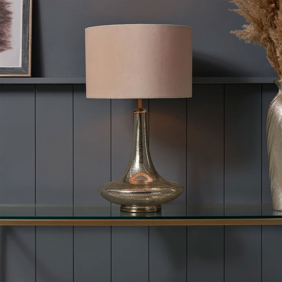 Inlight Passa Teardrop Mirrored Ivory & Champagne Gold effect Table lamp - Image 3