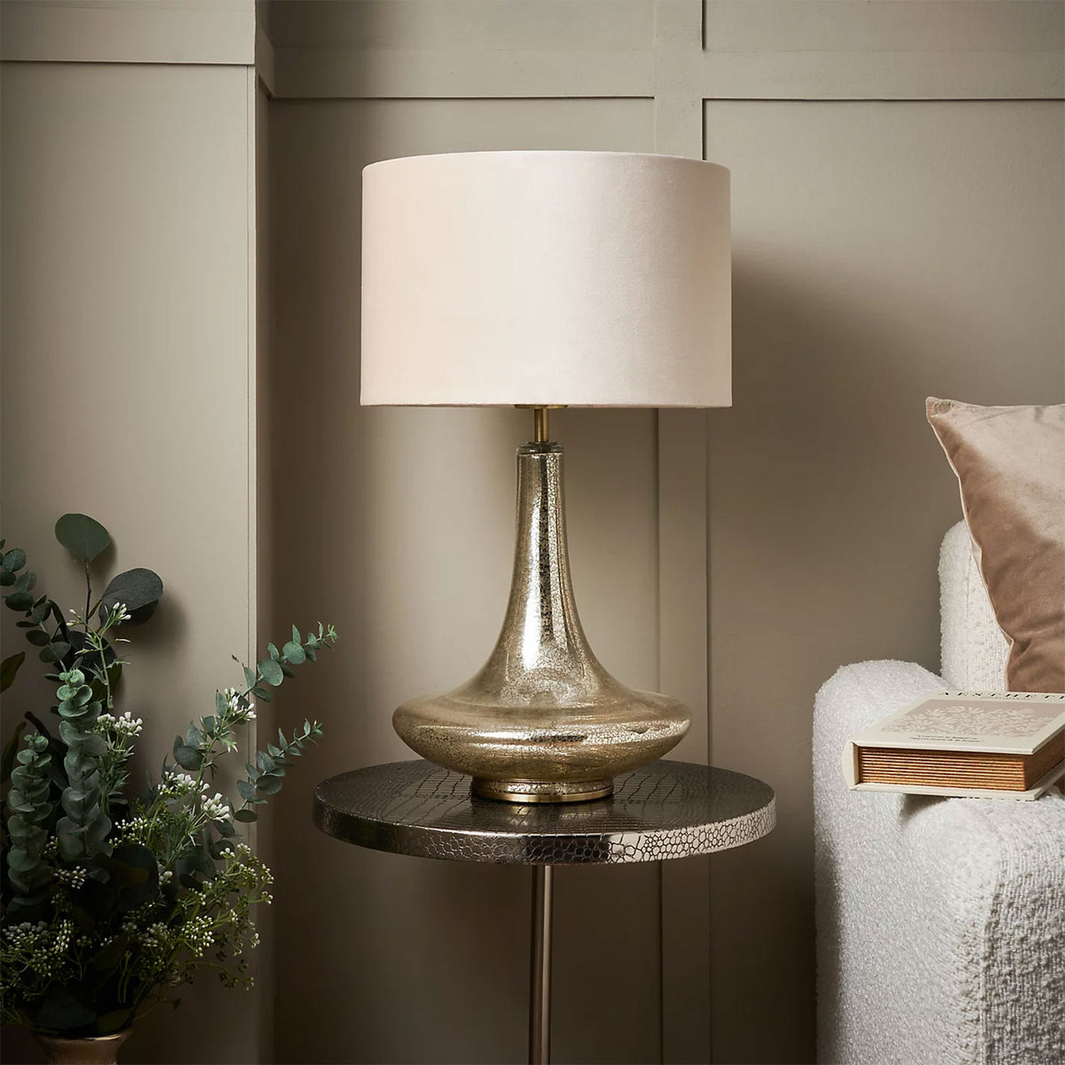 Inlight Passa Teardrop Mirrored Ivory & Champagne Gold effect Table lamp - Image 9