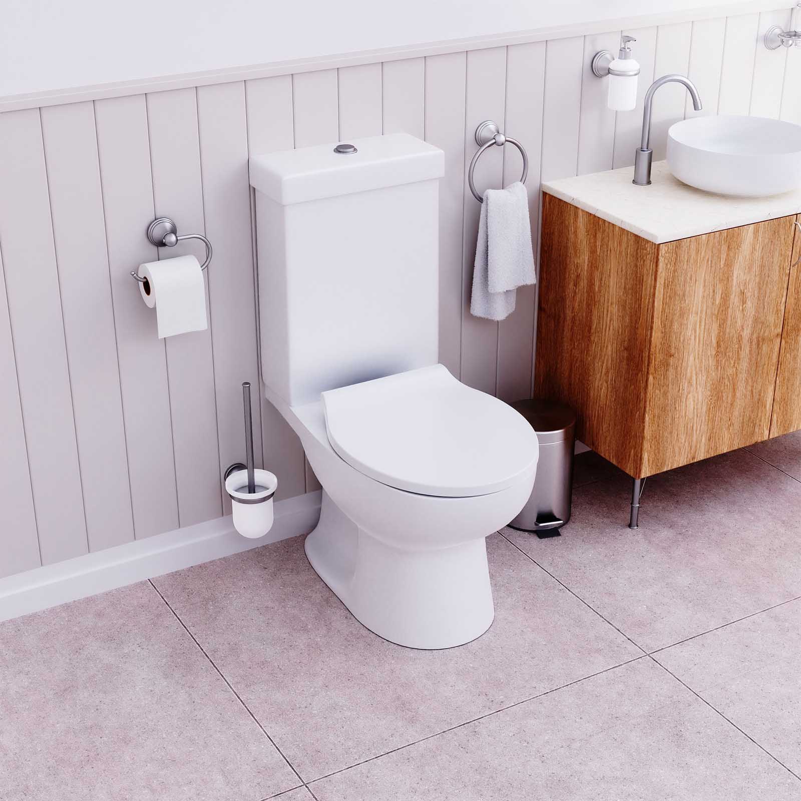 Croydex Flexi Fix Orta White Standard Slim Soft close Toilet seat - Image 1