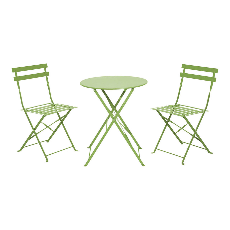Metal Bistro Set Folding Green Garden Outdoor Furniture 2 seater - Image 1