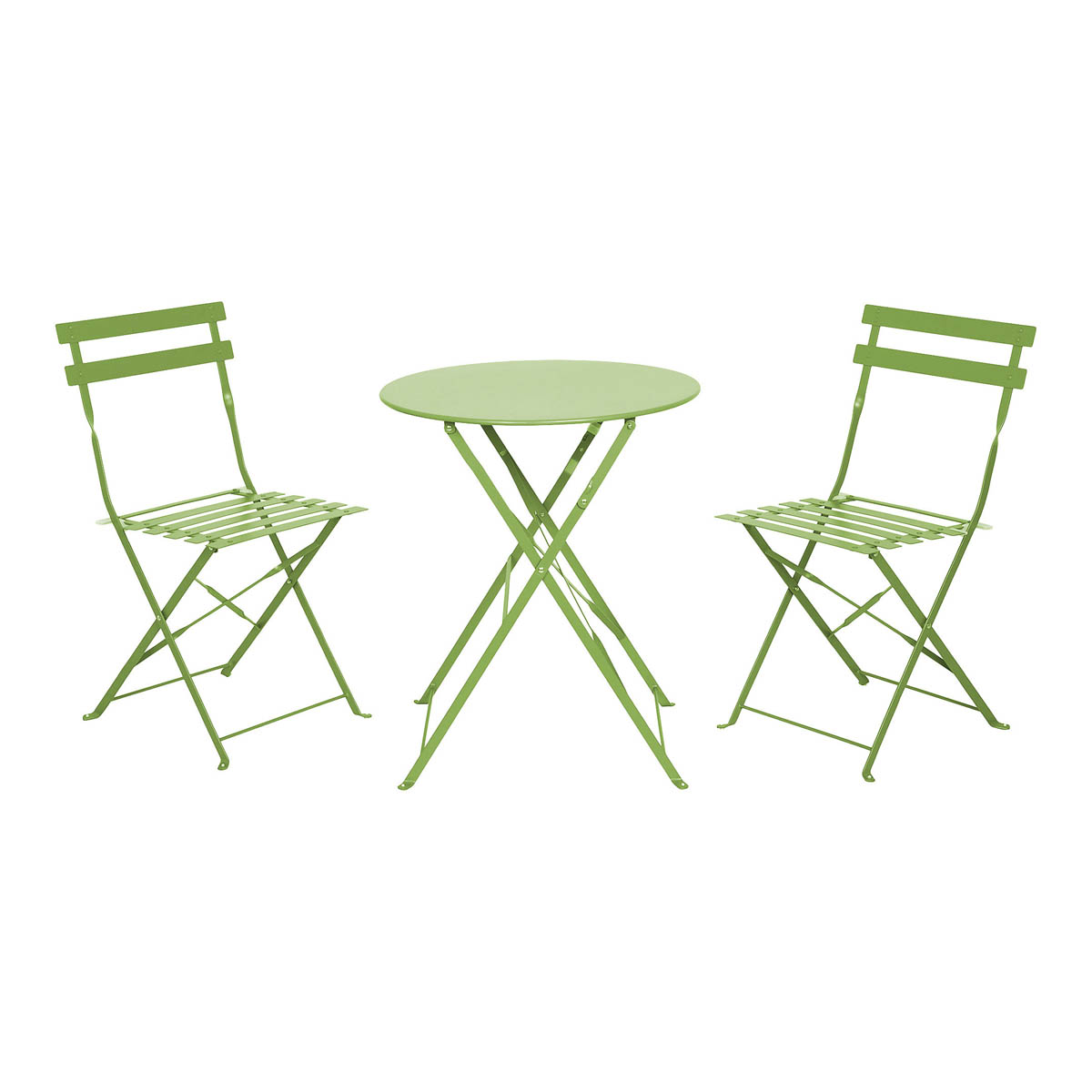 Metal Bistro Set Folding Green Garden Outdoor Furniture 2 seater - Image 1