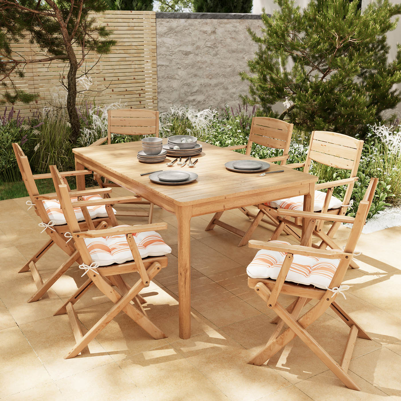 GoodHome Riveo Wooden 6 seater Rectangular Table - Image 3